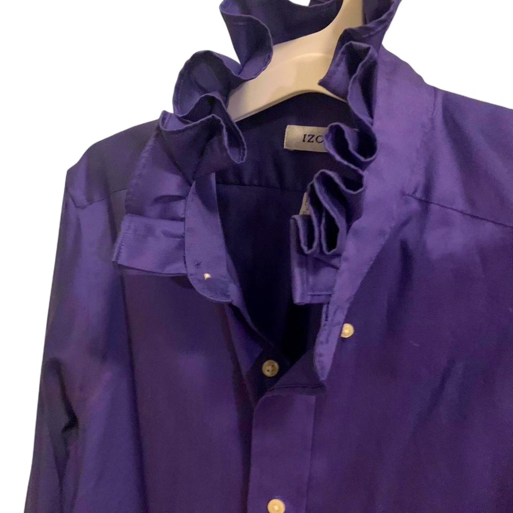 Ruffled Purple Izod Oversized Shirt